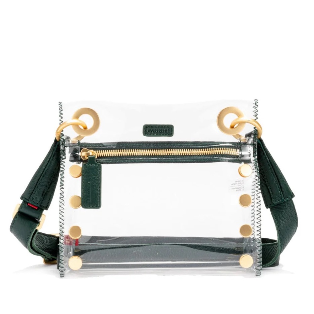NWT Hammitt Tony Small Clear Crossbody in Green/Brushed Gold